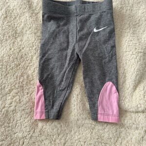Nike Kids Gray and Pink Leggings